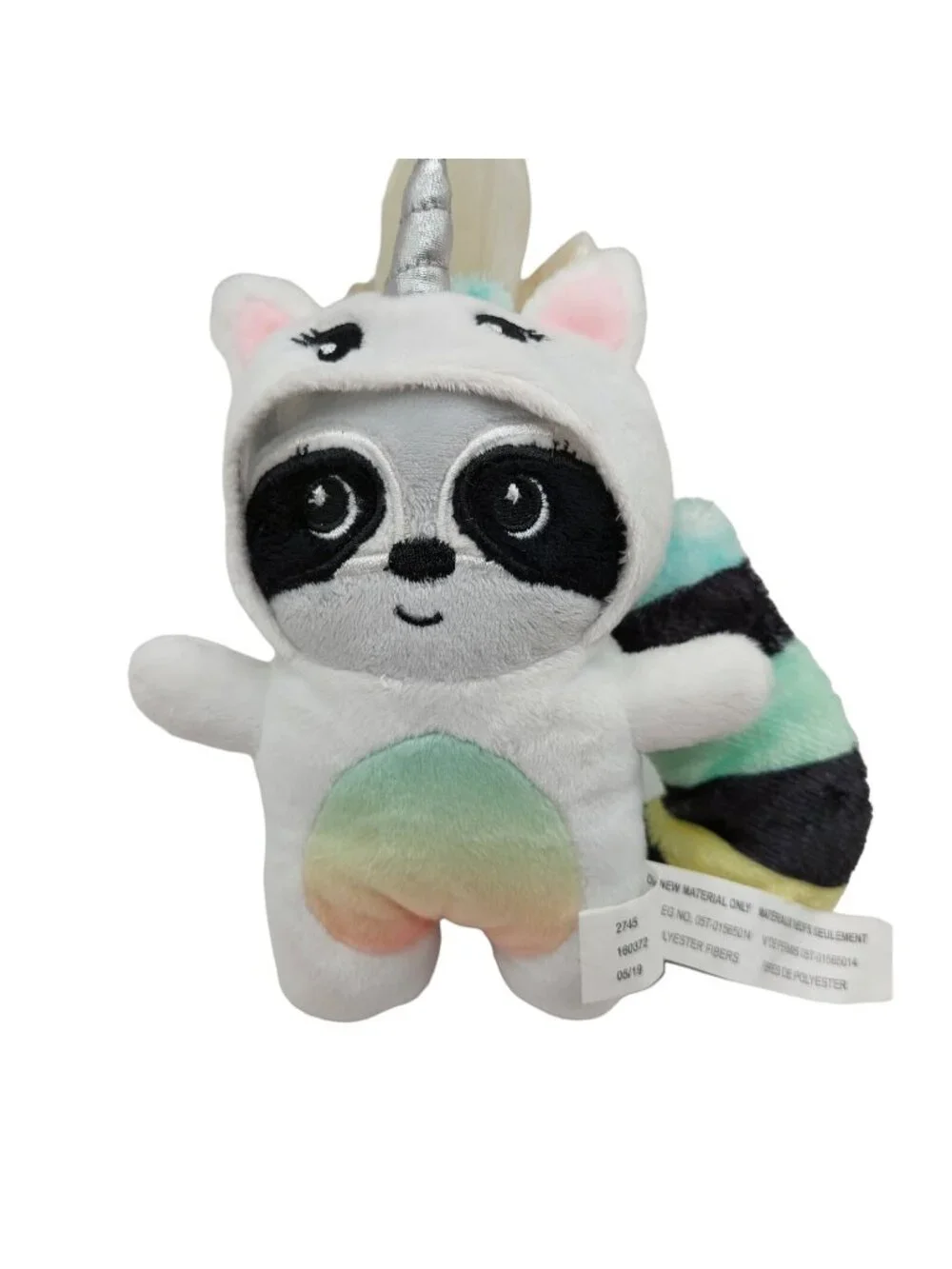 Justice Raccoon Unicorn Suit Plush Stuffed Animal Toy 6” Tween Brands 2019